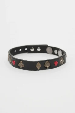 Smycke|Our Legacy 2 Cm Card Deck Choker Black Bridle Läder