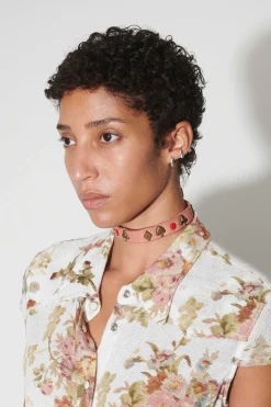 Smycke|Our Legacy 2 Cm Card Deck Choker Tasty Pink Leather