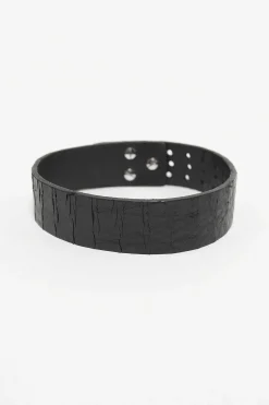 Smycke|Our Legacy 3 Cm Choker Laser Crack Svart Läder