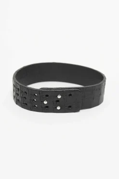 Smycke|Our Legacy 3 Cm Choker Laser Crack Svart Läder