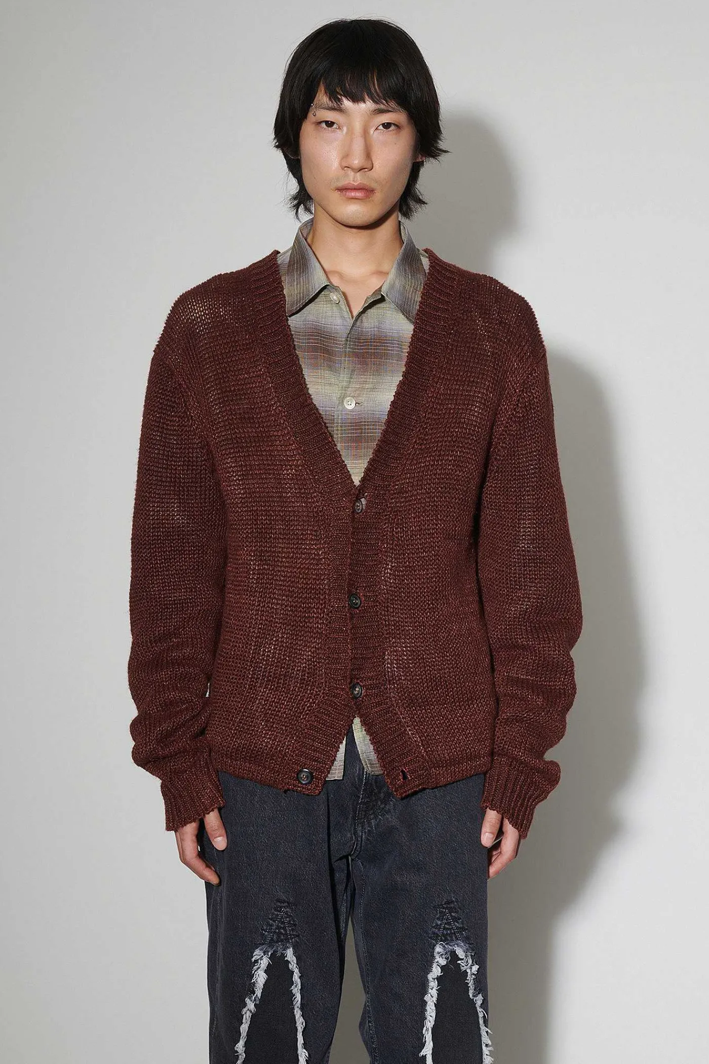 Stickat|Our Legacy Academy Cardigan Ruby Magnificent Hampa