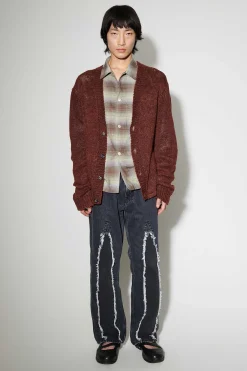Stickat|Our Legacy Academy Cardigan Ruby Magnificent Hampa