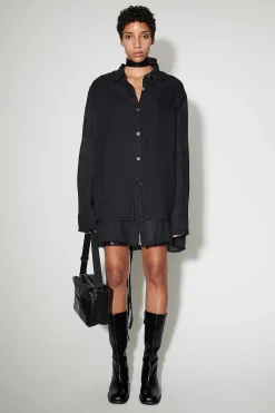 Skjorttyg|Our Legacy Backless Liner Shirt Black Gauze Ramie