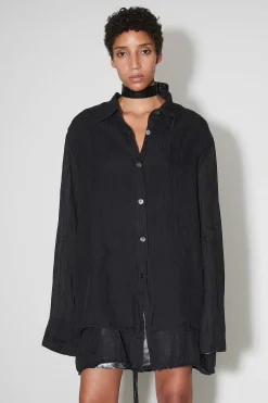Skjorttyg|Our Legacy Backless Liner Shirt Black Gauze Ramie
