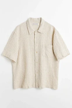 Skjorttyg|Our Legacy Box Shirt Shortsleeve Light Authentic Seersucker