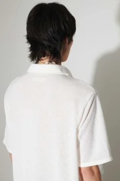 Skjorttyg|Our Legacy Box Skjorta Kortarmad Vit Boucle