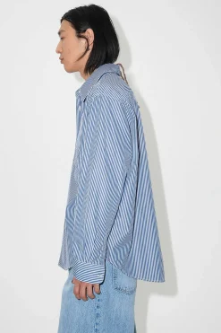 Skjorttyg|Our Legacy Coco 70S Shirt Blue Mid Mgmt Stripe