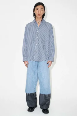 Skjorttyg|Our Legacy Coco 70S Shirt Blue Mid Mgmt Stripe
