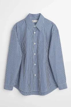Skjorttyg|Our Legacy Coco 70S Shirt Blue Mid Mgmt Stripe