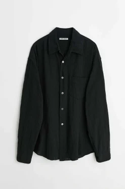 Skjorttyg|Our Legacy Coco Skjorta Washed Black Air Cotton
