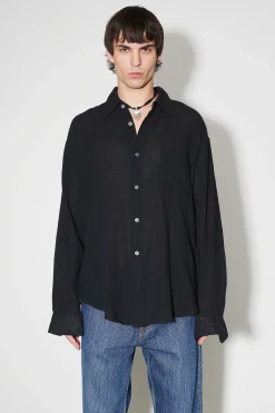 Skjorttyg|Our Legacy Coco Skjorta Washed Black Air Cotton