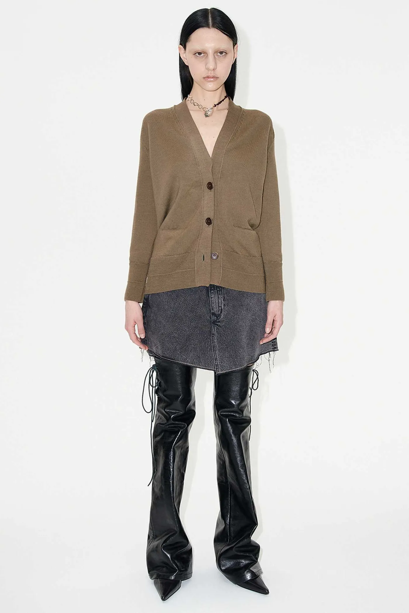 Stickat|Our Legacy Compressed Cardigan Peafowl Rustic Merino