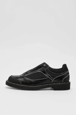 Skor|Our Legacy Cyber Derby Black Cracked Patent Leather