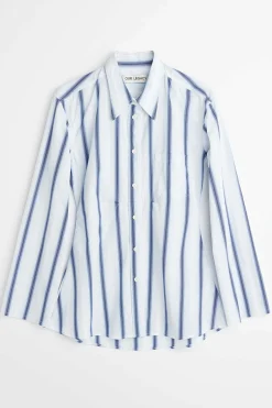 Skjorttyg|Our Legacy Daisy Shirt Blue Crypto Stripe