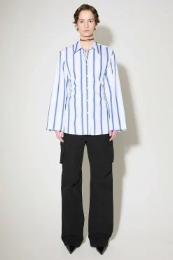 Skjorttyg|Our Legacy Daisy Shirt Blue Crypto Stripe