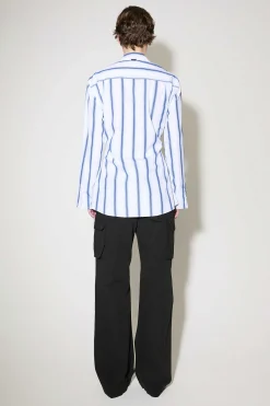 Skjorttyg|Our Legacy Daisy Shirt Blue Crypto Stripe
