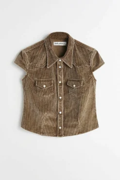 Skjorttyg|Our Legacy Daisy Shirt Kortarmad Brun Enzymsnore