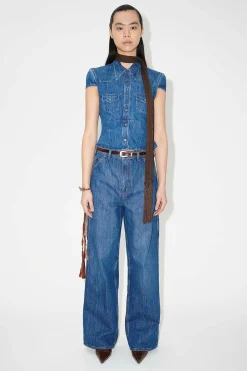 Skjorttyg|Our Legacy Daisy Shirt Shortsleeve Western Blue Denim