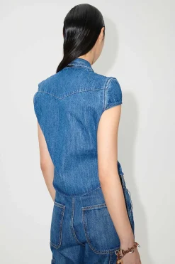 Skjorttyg|Our Legacy Daisy Shirt Shortsleeve Western Blue Denim