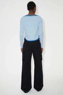 Jersey|Our Legacy Deep Neck Langarmad Carnot Stripe