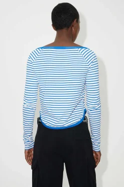 Jersey|Our Legacy Deep Neck Langarmad Carnot Stripe