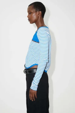 Jersey|Our Legacy Deep Neck Langarmad Carnot Stripe