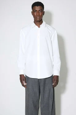 Skjorttyg|Our Legacy Formell Skjorta White Peached Cupro Poplin