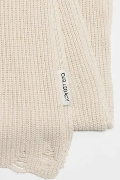Halsdukar|Our Legacy Grand Stickad Scarf Naturlig Rufsig Bomull