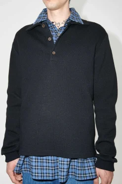 Jersey|Our Legacy Ile Piquet Black Pseudo Knit