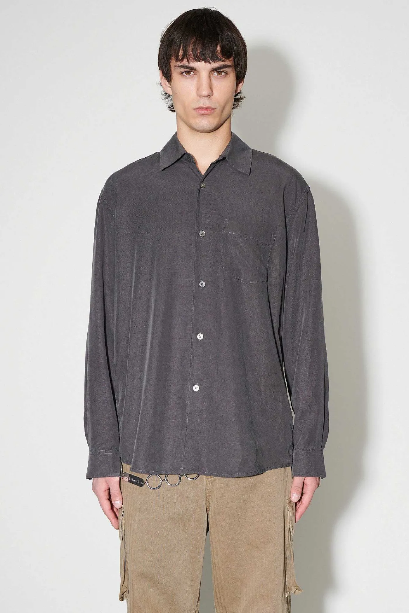 Skjorttyg|Our Legacy Initial Skjorta Ash Grey Liquid Lyocell