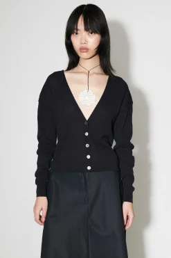 Stickat|Our Legacy Ivy Cardigan Shadow Black Crispy Cotton