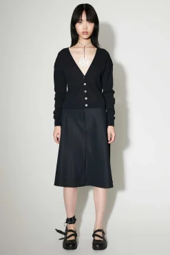 Stickat|Our Legacy Ivy Cardigan Shadow Black Crispy Cotton