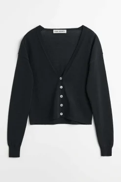 Stickat|Our Legacy Ivy Cardigan Shadow Black Crispy Cotton