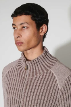 Stickat|Our Legacy Klassisk Zip Cardigan Rosa Cast Cotton Cash