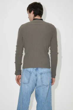 Stickat|Our Legacy Kompakt Roundneck Mole Grey Super Wool