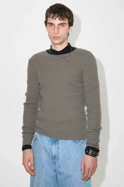 Stickat|Our Legacy Kompakt Roundneck Mole Grey Super Wool
