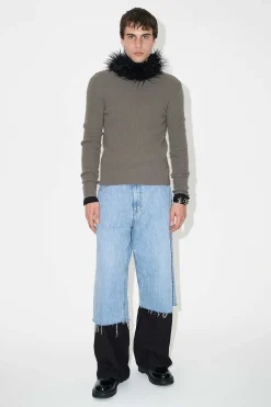 Stickat|Our Legacy Kompakt Roundneck Mole Grey Super Wool