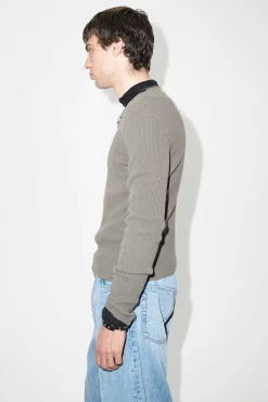 Stickat|Our Legacy Kompakt Roundneck Mole Grey Super Wool