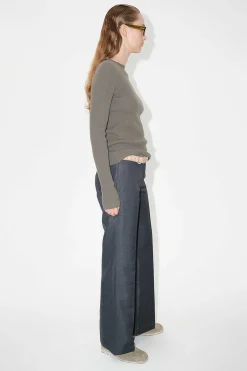 Stickat|Our Legacy Kompakt Roundneck Mole Grey Super Wool