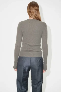 Stickat|Our Legacy Kompakt Roundneck Mole Grey Super Wool