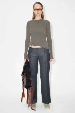 Stickat|Our Legacy Kompakt Roundneck Mole Grey Super Wool