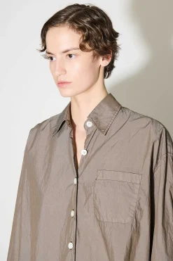 Skjorttyg|Our Legacy Lant Skjorta Stone Khaki Fallskarm Poplin