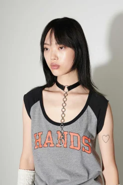Smycke|Our Legacy Läderring Choker Grizzly Svart Läder