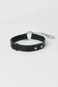 Smycke|Our Legacy Läderring Choker Grizzly Svart Läder