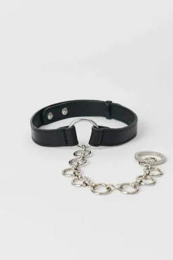Smycke|Our Legacy Läderring Choker Grizzly Svart Läder