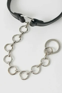 Smycke|Our Legacy Läderring Choker Grizzly Svart Läder