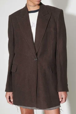 Passning|Our Legacy Manta Blazer Antik Choklad Arctic Linne