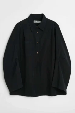 Skjorttyg|Our Legacy Maskinskjorta Antik Black Peached Cupro