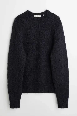 Stickat|Our Legacy Nal Drop Raglan Navy Fuzzy Mohpaca