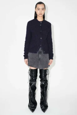 Stickat|Our Legacy Oma Cardigan Navy Fuzzy Mohpaca